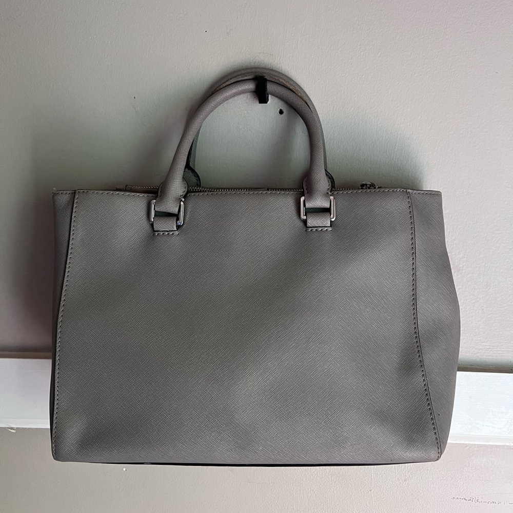 Michael Kors Grey Saffiano Satchel with Silver Hardware - Picture 2 of 4